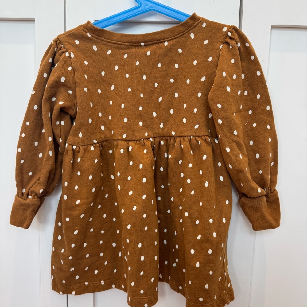 City Mouse Girls 5Y Polka Dot Brown Sweater Dress